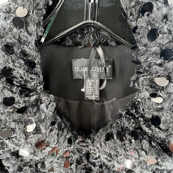 Elie Tahari Womans Java Sequin Blouse Shirt Size S Art Deco Silver Platinum NWT - Picture 7 of 7